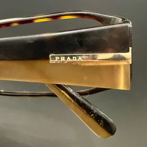PRADA VPR 16G 766-101 Brown Tortoise Shell 53-17-135 Rectangular Eyeglass Frame thumbnail 7