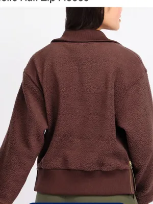 NWT Varley Roselle Half Zip Fleece small Deep Mahogany thumbnail 2