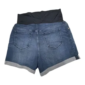 Isabel Maternity Denim Cuffed Midi Short Blue Size L thumbnail 2