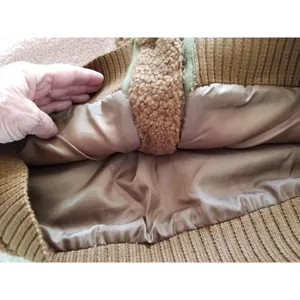 LUSH Women's Teddy Jacket Coat Color-block Brown Cream Pink Size S thumbnail 5