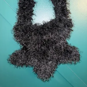 Fuzzy Black Shoulder Bag - Women's Plush Crossbody thumbnail 3