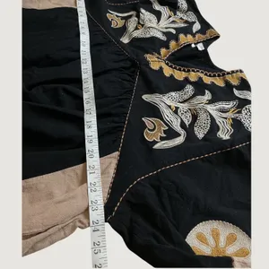Easel Los Angeles Black Embroidered Cotton Babydoll Tunic Dress ED23074 Medium thumbnail 8