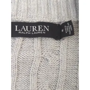 Lauren Ralph Lauren Light‎ Gray Cable Knit Zip Up Sweater Womens MED CabinCore thumbnail 9
