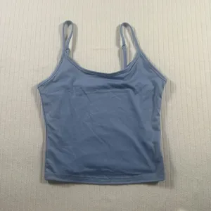 Basic Cami Tank Top Light Blue Scoop Neck Adjustable Straps Soft Fitted Women XS thumbnail 2