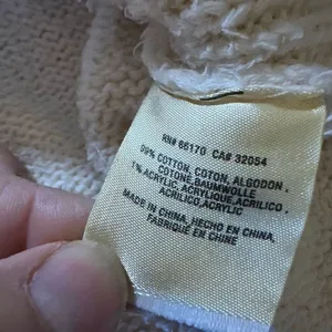 Anthropologie oversized ivory sweater with hood medium thumbnail 3