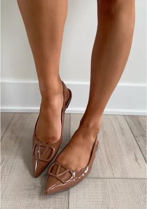 Thirtyway Sling Back Flat Brown Size 6.5 thumbnail 1