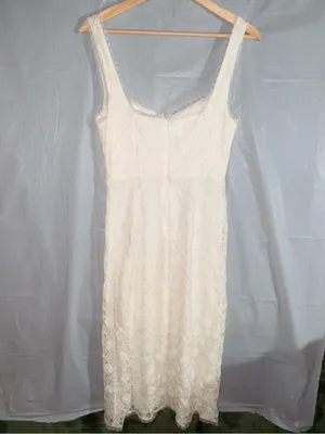 Astr The Label Midi Lace Dress Sz Small White Corset Coquette Event Romantic‎ thumbnail 4