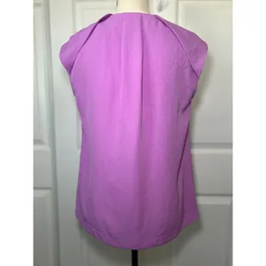 Banana‎ Republic Purple Cap Sleeve Top Pleated Neck Size XS thumbnail 4