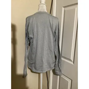 Nike Running Dri-FIT Long Sleeve Shirt Gray Thumbhole Performance Top Womens M thumbnail 5