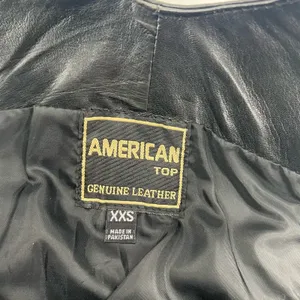 Vintage leather full zip dress black sz‎ XXS (fits XS) thumbnail 4