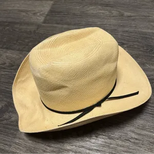 Stallion by STETSON straw cowboy hat, tan, hard shell, 7 1/8 thumbnail 2
