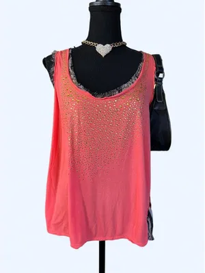 Vintage Y2K McBling Leopard Print Rhinestone Baby Phat Tank Top Size Small 🩷 thumbnail 2