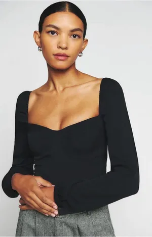 Reformation Reign Top Black thumbnail 1