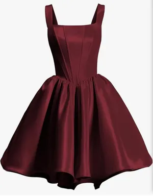 Burgundy corset Amazon dress thumbnail 1