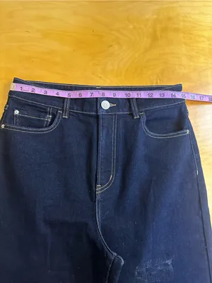 High-Rise Wide Leg Jeans in Dark Indigo Size 29 NWOT thumbnail 2
