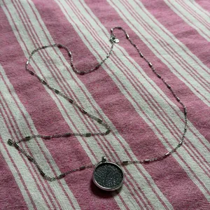 LOFT double sided silver pendant necklace - grey druzy and white pearl thumbnail 3