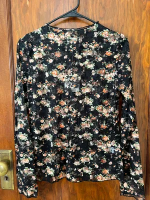 Sheer Floral Top NWT thumbnail 1