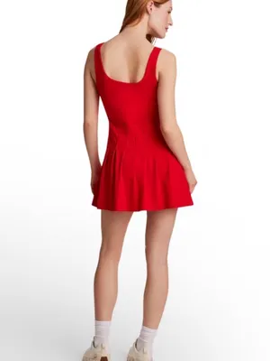 NWT Reebok Women's Baseline Pleated athletic Dress built in shorts and bra large thumbnail 2