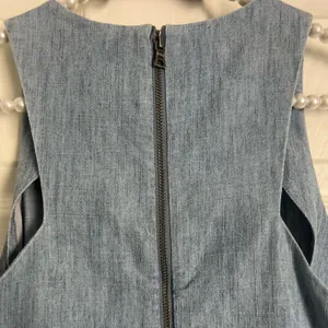 Alice + Olivia Chambray Linen Shift Dress Size XS Blue thumbnail 6