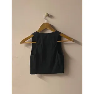 Garage Black Ribbed Cropped Tank Size S thumbnail 4