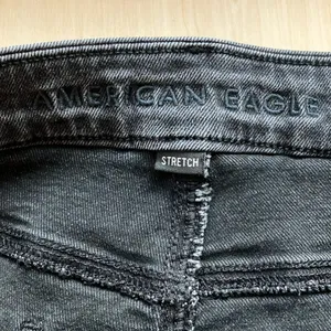 American eagle black ripped jean shorts size 12 thumbnail 3