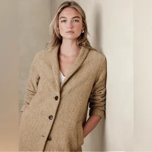 Banana Republic Shawl Collar Coat in‎ Oatmeal Heather Size Small thumbnail 7