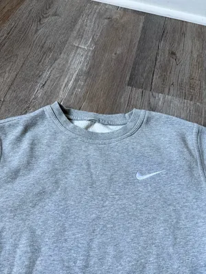 Nike Crewneck Sweatshirt Pullover Heather Gray White Size XS S thumbnail 4