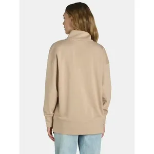 Time and Tru Womens Pullover Sweatshirt Size S Champagne Mock Neck Button Top thumbnail 3