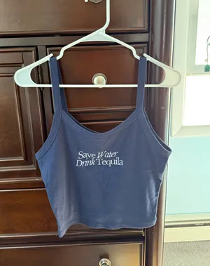 Save Water Drink Tequila Tank Blue Size L thumbnail 3