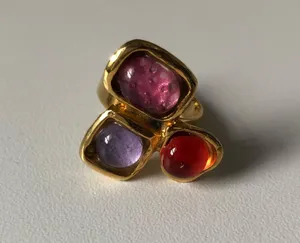 Gold Ring With Three Stones thumbnail 2