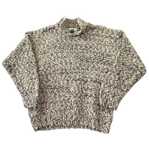 Vintage Shenanigans Marled Knit Popcorn Sweater Mock Neck Tan Black‎ Indie Boho thumbnail 1