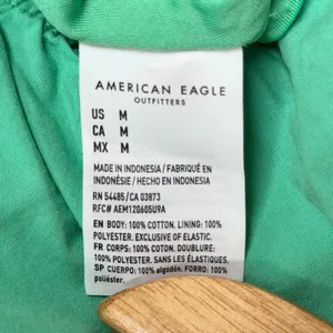 American Eagle Green‎ Tiered Halter Mini Dress Smocked Babydoll Medium NEW Boho thumbnail 3