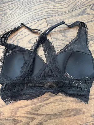 Victoria's Secret Black Lace Bralette with Racerback Detail thumbnail 2