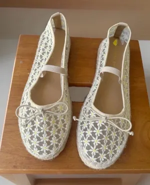 Madden Girl Summer Daisy Floral Lace Mesh Mary Jane Espadrille Flats Shoes~9 thumbnail 1