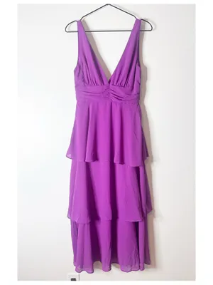 Lulus Celebration Time Purple Sleeveless Tiered Midi Dress purple small thumbnail 5