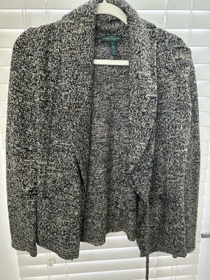 Black and tan Ralph Lauren cardigan thumbnail 1