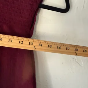 LOFT‎ Burgundy Smocked Neck Swiss Dot Blouse Top Medium Interview Outfit Women thumbnail 3