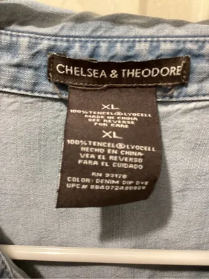 Chelsea & Theodore Denim Dip-Dye Shirt in Light and Dark Blue thumbnail 2