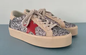 Shu Shop Reba Silver Glitter Star Platform Sneakers thumbnail 2