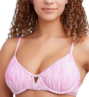 BCBGeneration  Pink Zebra Bathing Suit Top Size Medium thumbnail 1