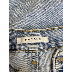 Pacsun Women's Blue High Waisted Frayed Hem Straight Leg Denim Jeans Pants Sz 24 thumbnail 4