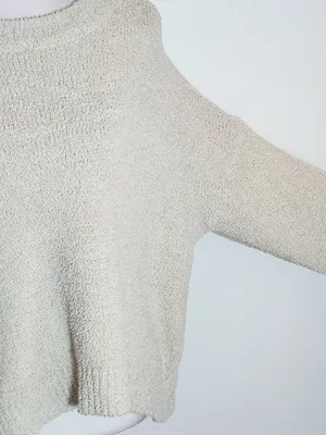 Double Zero Cream Fuzzy Cropped Sweater Size Small thumbnail 5