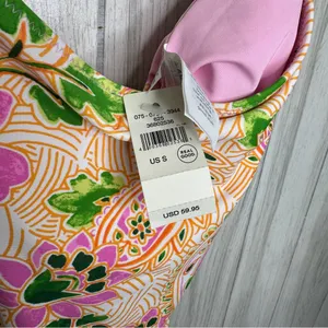 NWT Aerie Tie Cut Out One Piece Cheeky Swimsuit Lip Gloss Boho size S Small thumbnail 12