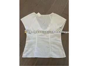 Madewell Twist Front Seamed Top Poplin White Size 0 thumbnail 9