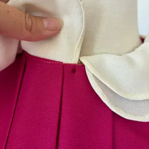 Vintage 70s 80s Pink and White Short Sleeve Midi Dress thumbnail 9