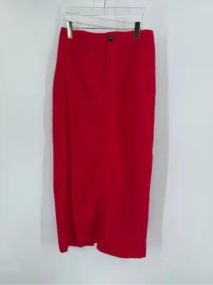 Anthropologie Maeve Colette red midi skirt size medium thumbnail 2