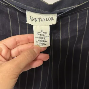Ann Taylor Navy Striped Linen Suit thumbnail 5