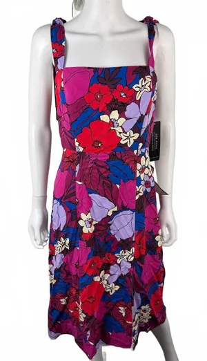 Adrianna Papell Berry Multi Printed Midi Dress thumbnail 1