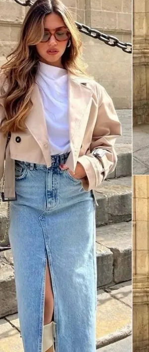Joie Tan Cropped Trench Coat thumbnail 1