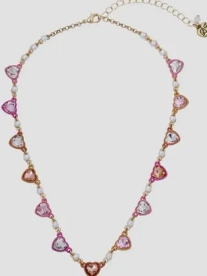 NWT Betsey Johnson Pink Heart Crystal Necklace thumbnail 4